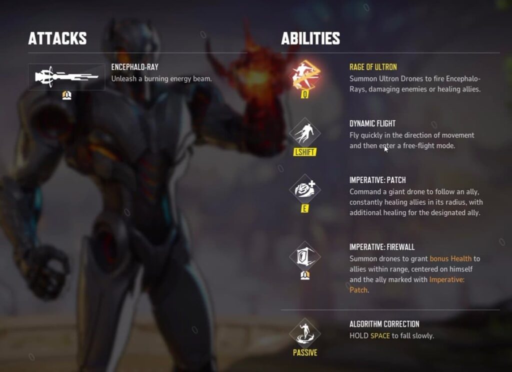 A mockup of his ability screen in Marvel Rivals (Image via NetEase Games)